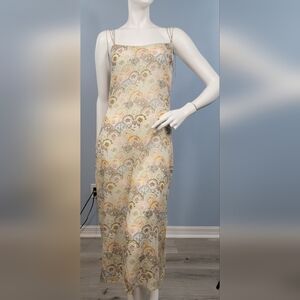 La Perla Malizia XS romantic Chinoiserie Porcelain Print Silk Slip Chemise Dress